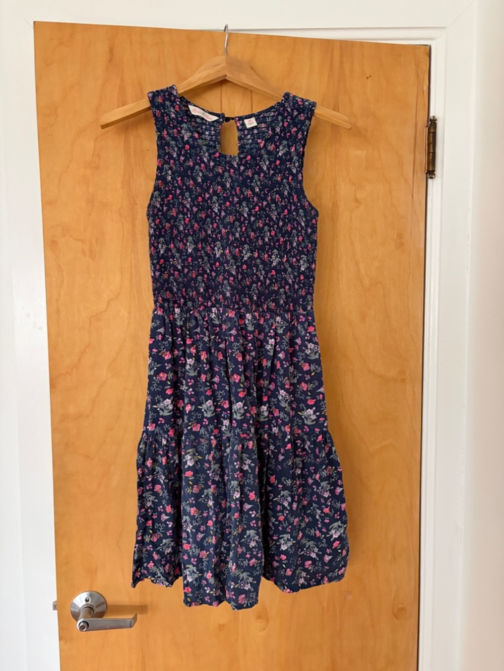 Navy Floral Sleeveless Dress